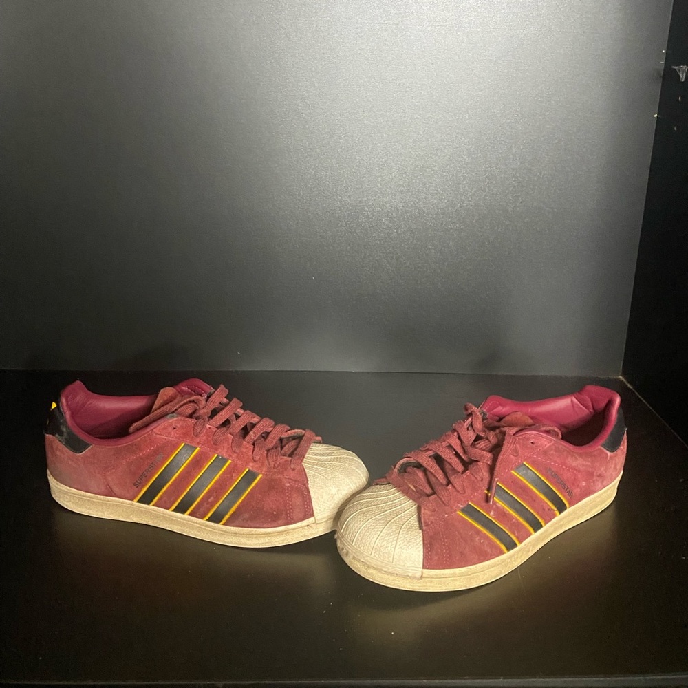 Maroon Adidas Superstars